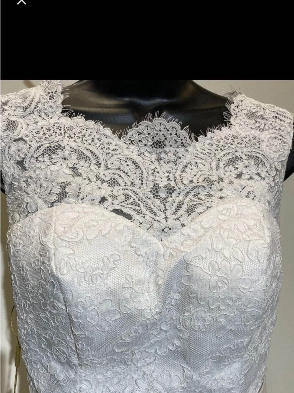White Lace Bodice Tulle Wedding Dress - Picture 7 of 9